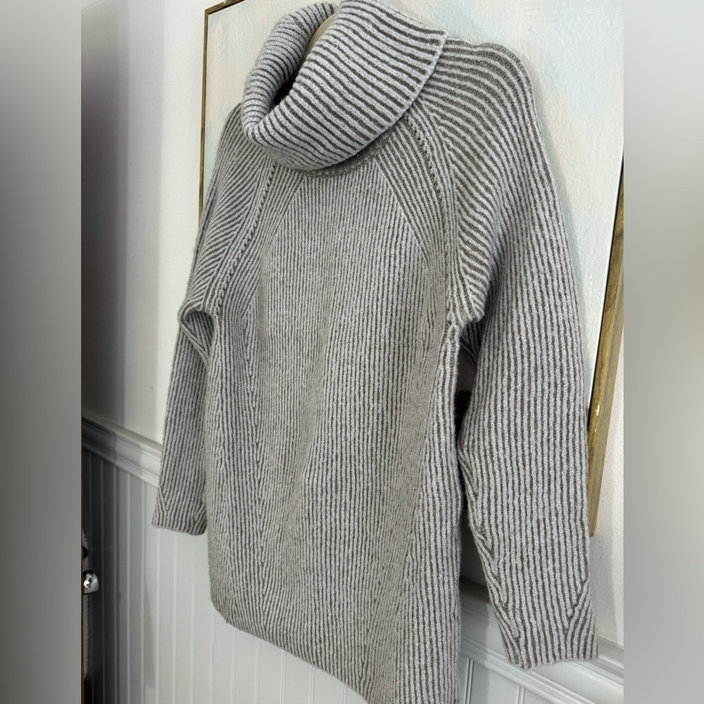 PINK ROSE Knit Ribbed Cowl Neck Turtleneck Gray Brown Size XS - Picture 4 of 7